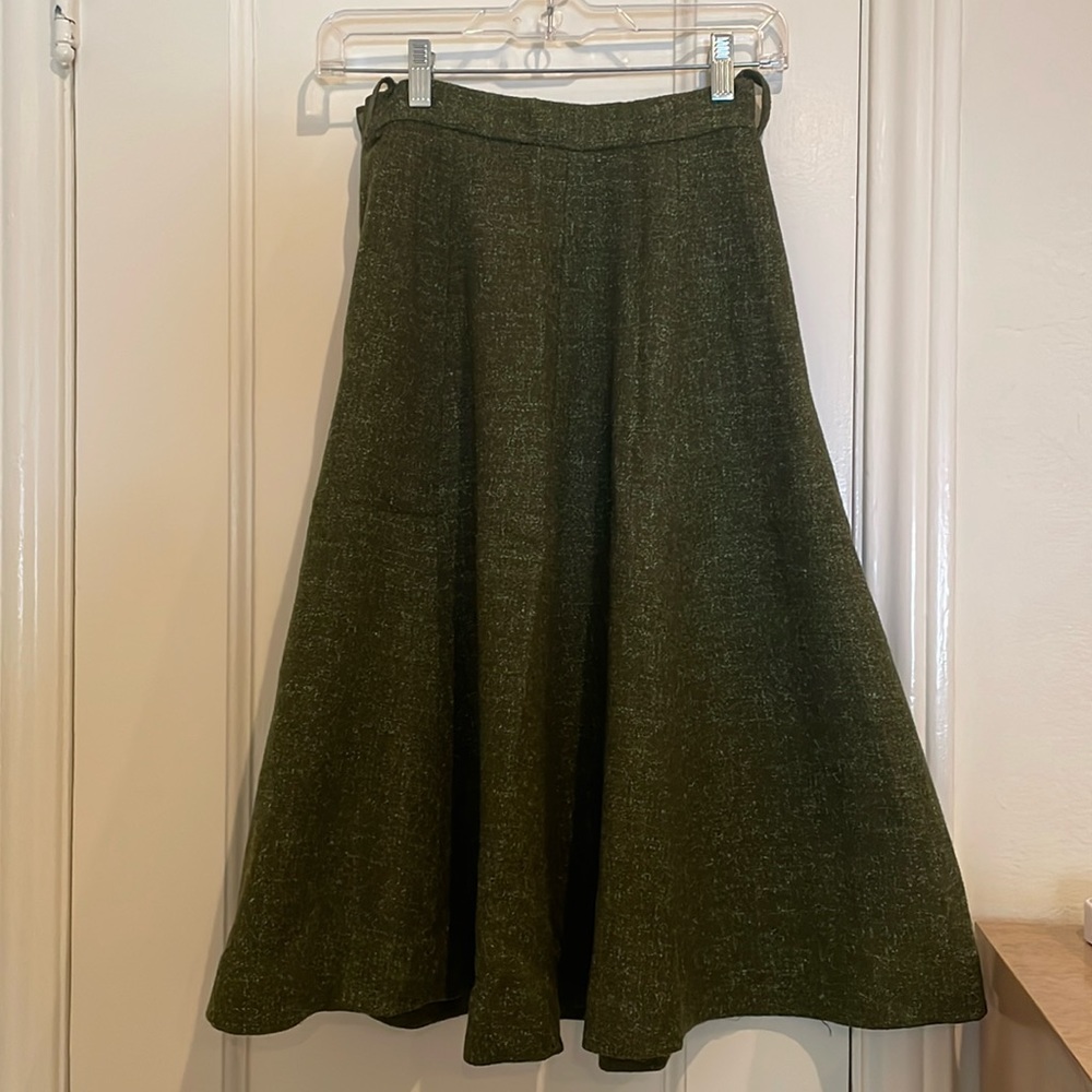 Vintage 50s - 60s Wool Midi Skirt XS